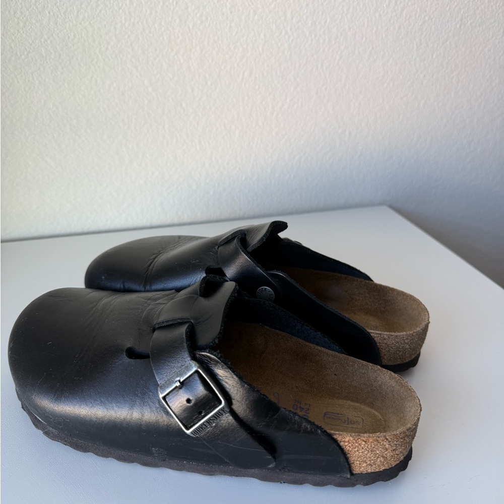 Birkenstock Black Leather Mules
